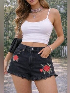 Blu pepper black denim shorts